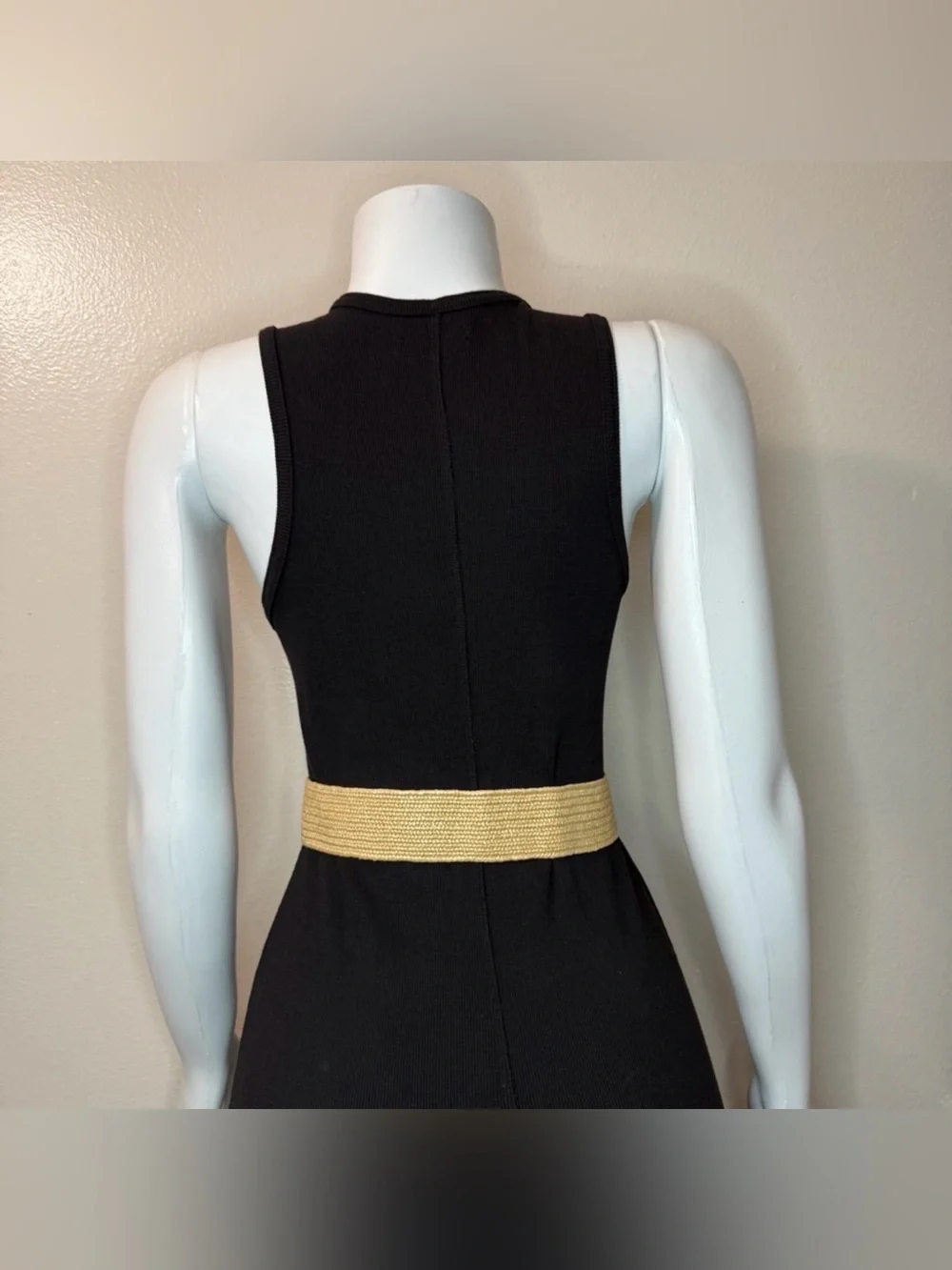 Bohemian khaki stretchy paper waistband belt